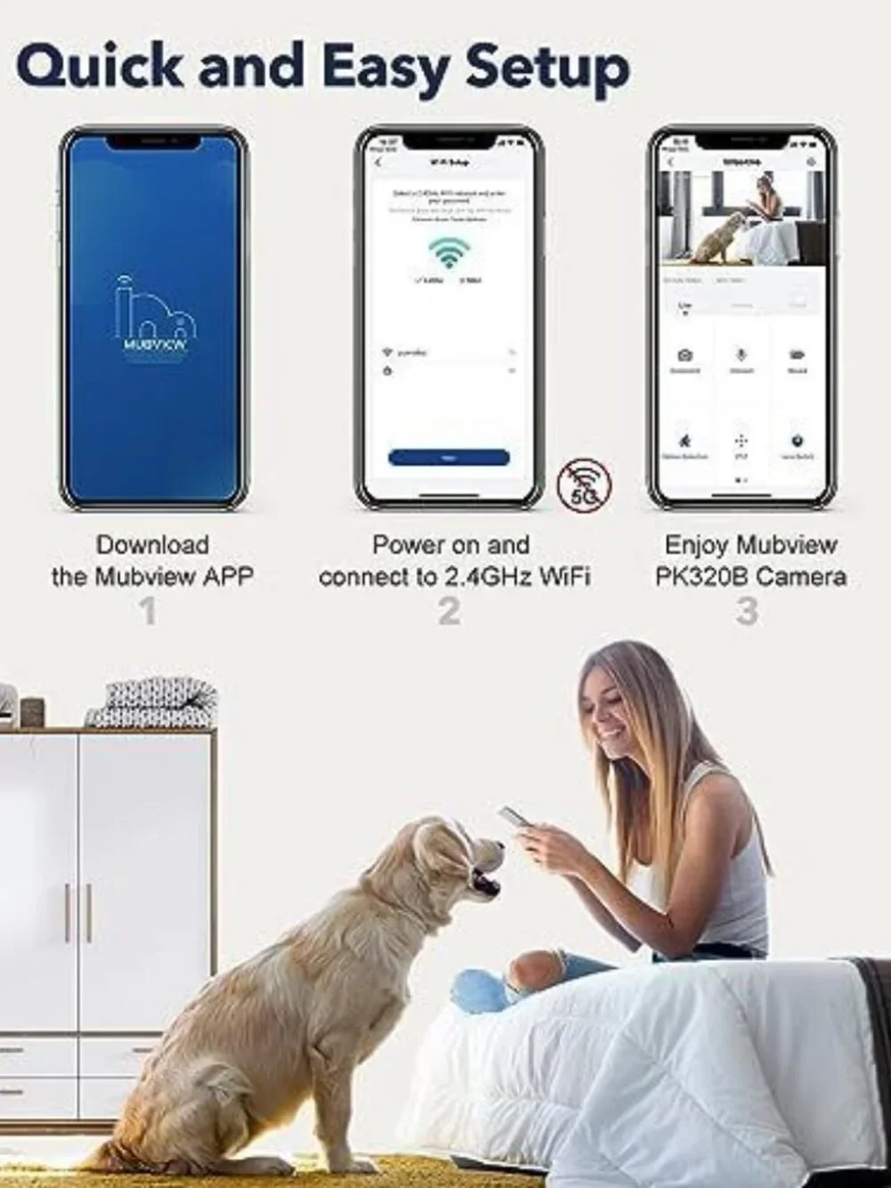 Indoor Security Camera 2K, Pet Camera with Phone App, WiFi Cameras for Home S...